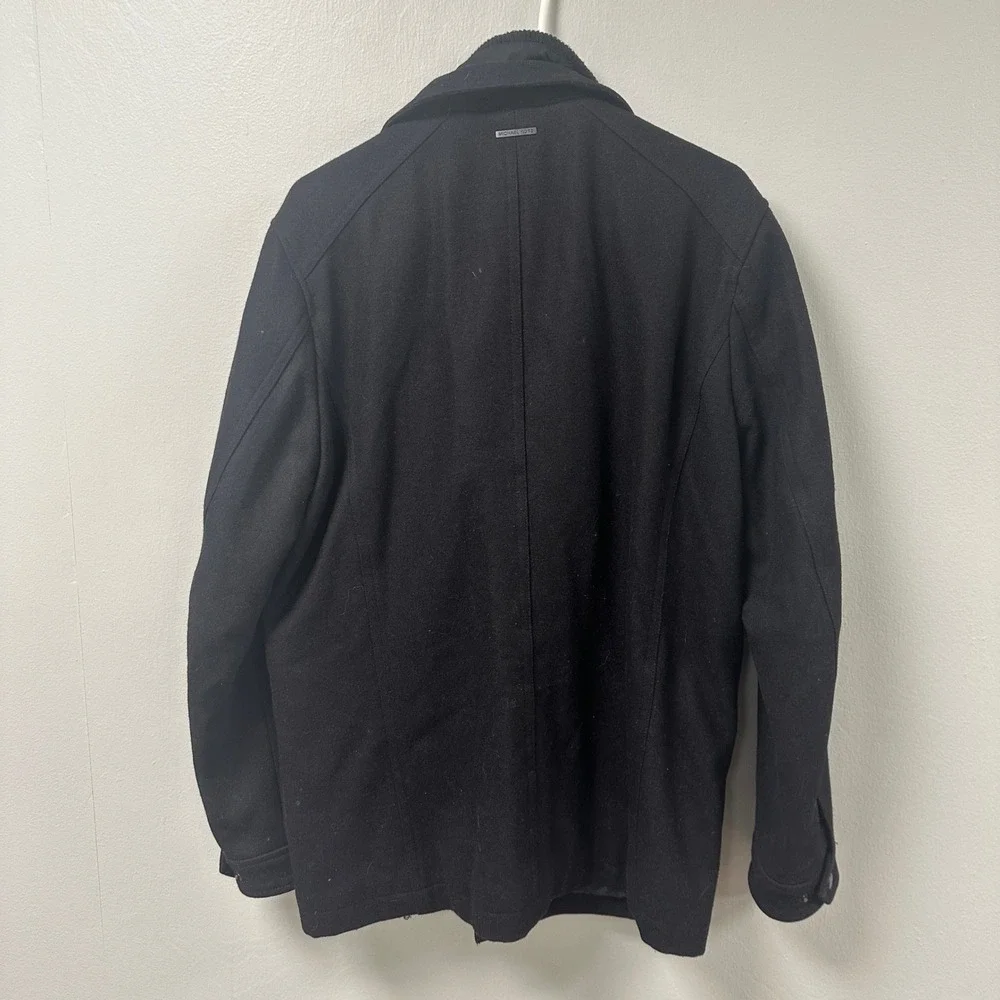 Michael‎ Kors Mens Wool Blend Field Jacket Black Quilted Lining Utility Coat M